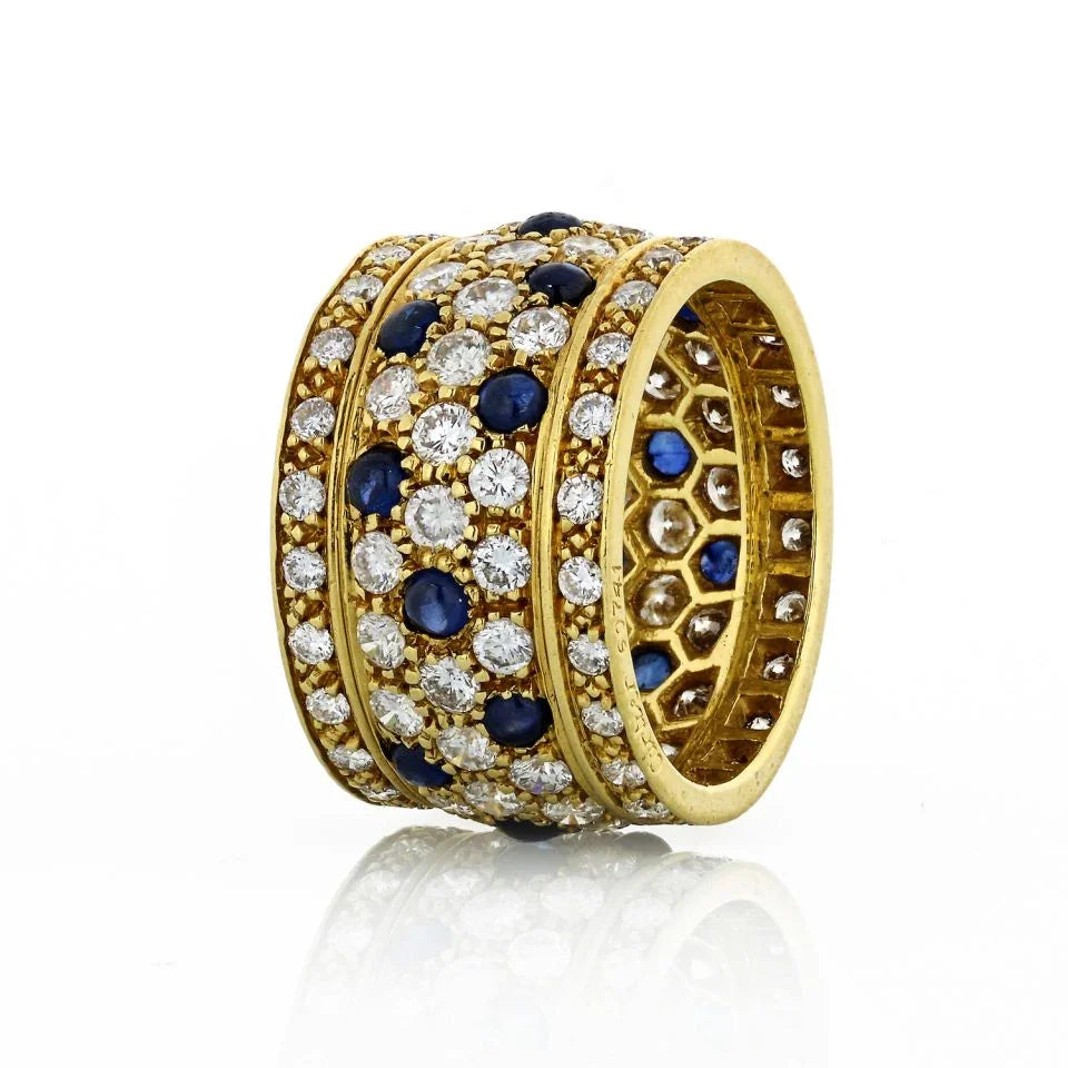 Cartier Nigeria 18K Yellow Gold Sapphire And Diamond Ring — Laura Milman New York