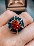 David Webb Citrine 18K Yellow Gold Hexagon Ring view 5
