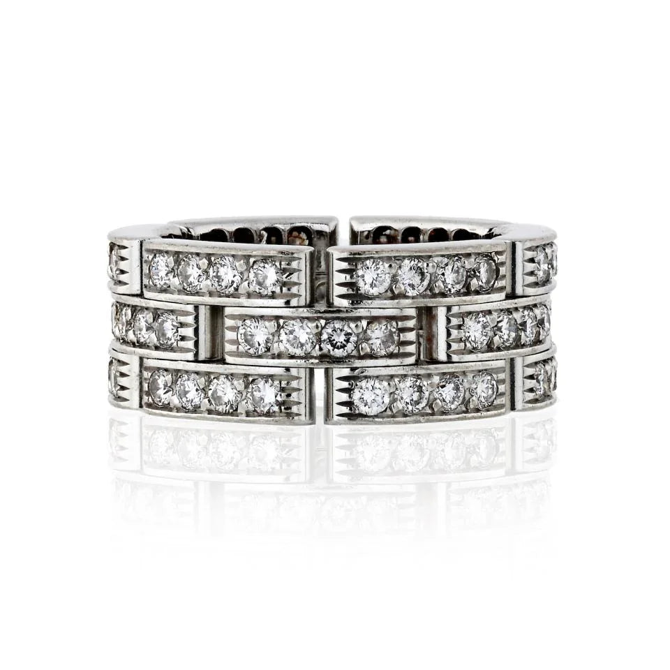 Cartier Maillon 18K White Gold 1.45cts Diamond Ring — view 2 — Laura Milman New York