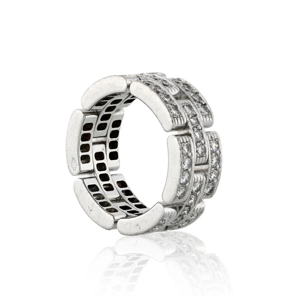 Cartier Maillon 18K White Gold 1.45cts Diamond Ring — view 3 — Laura Milman New York