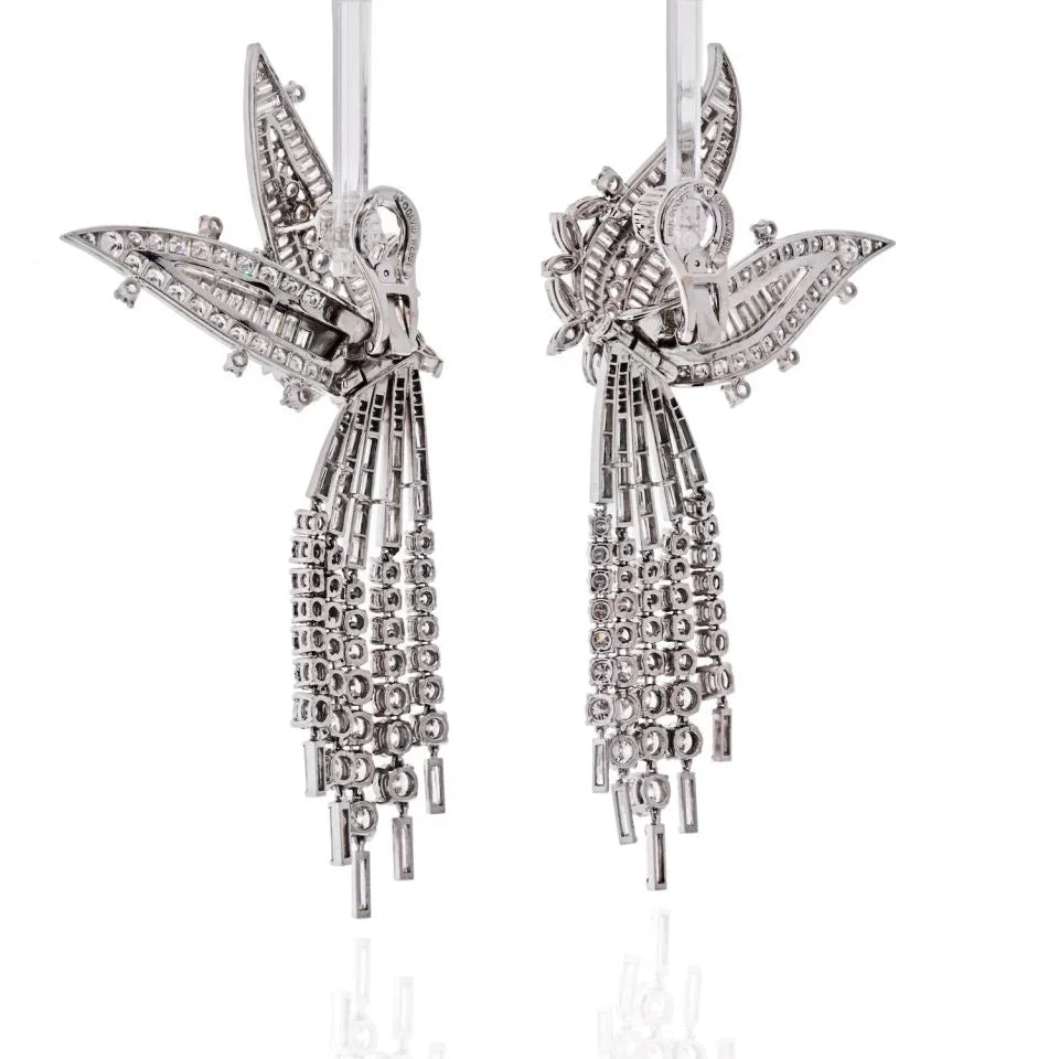 David Webb Platinum & 18K White Gold Day And Night 50 Carat Diamond Earrings — view 4 — Laura Milman New York