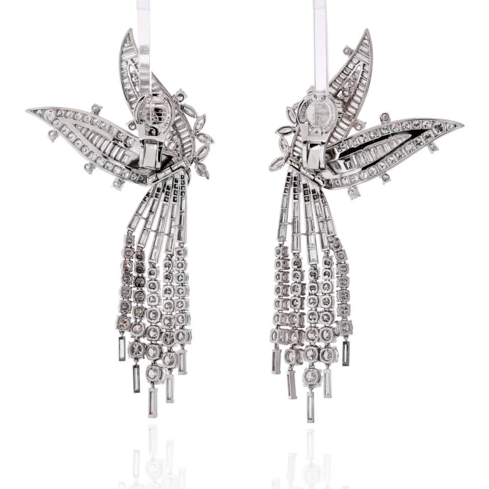 David Webb Platinum & 18K White Gold Day And Night 50 Carat Diamond Earrings — view 5 — Laura Milman New York