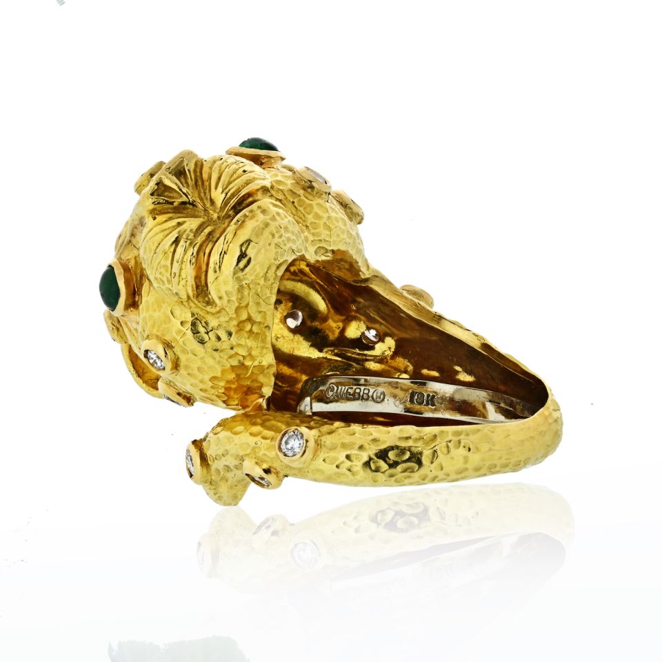 David Webb Estate Ring 18K Yellow Gold 2 cts Diamond