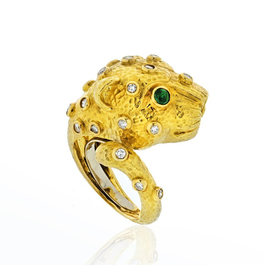 David Webb Estate Ring 18K Yellow Gold 2 cts Diamond