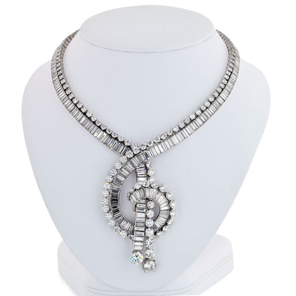 Boucheron Music Platinum 1960s 111 Carat Magnificent Musical Note Diamond Necklace