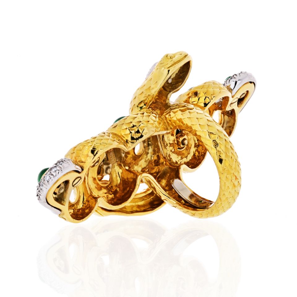 David Webb 18K Gold Ring Signed Designer Estate