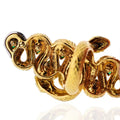 David Webb Kingdom 18K Yellow Gold Two Snakes, Emeralds, Diamonds, Interlocking Ring view 5