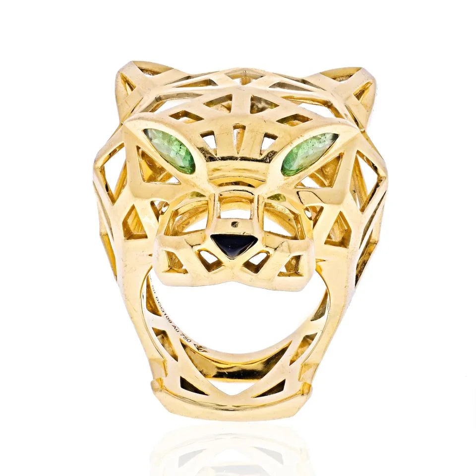Cartier Panthere 18K Yellow Gold Skeleton Ring — view 2 — Laura Milman New York