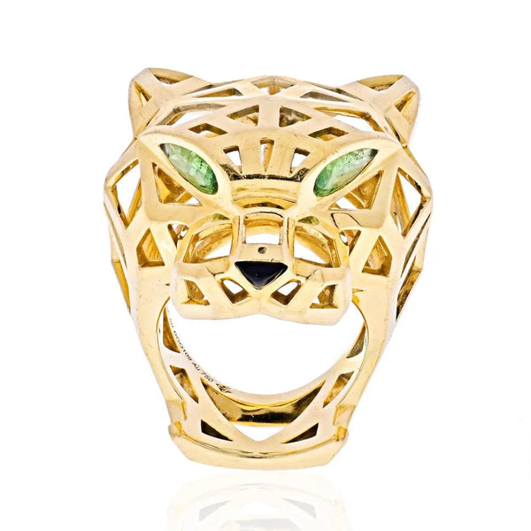 Cartier Panthere 18K Yellow Gold Skeleton Ring — view 2
