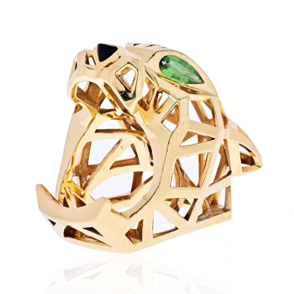 Cartier Panthere 18K Yellow Gold Skeleton Ring — view 4 — Laura Milman New York