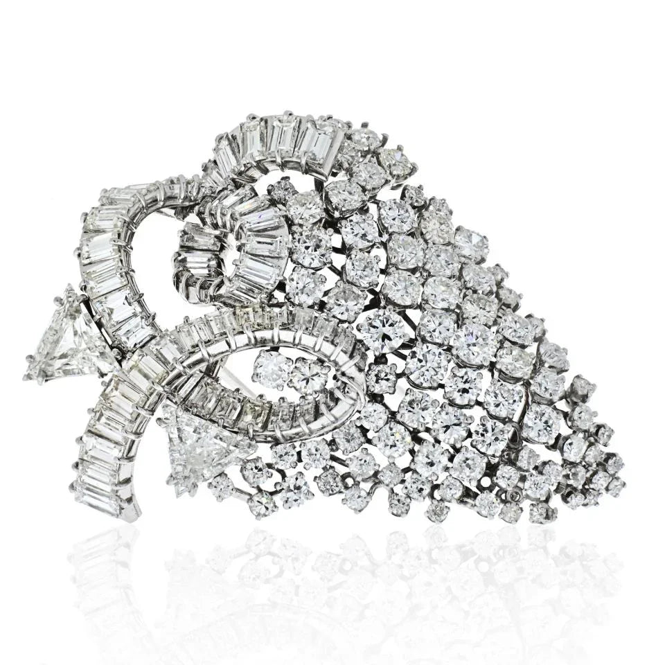 David Webb 1960's Impressive 25 Carat Diamond Cluster Brooch — Laura Milman New York