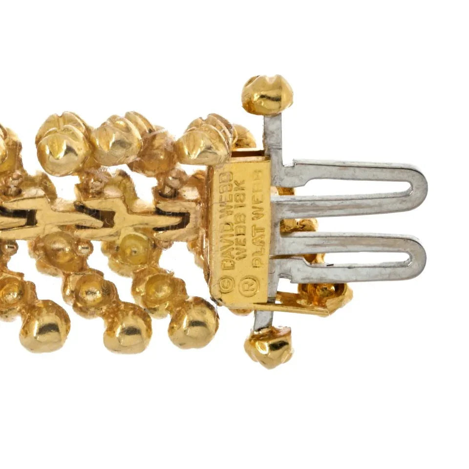David Webb Platinum & 18K Yellow Gold Diamnd And Ruby Bracelet — view 5 — Laura Milman New York