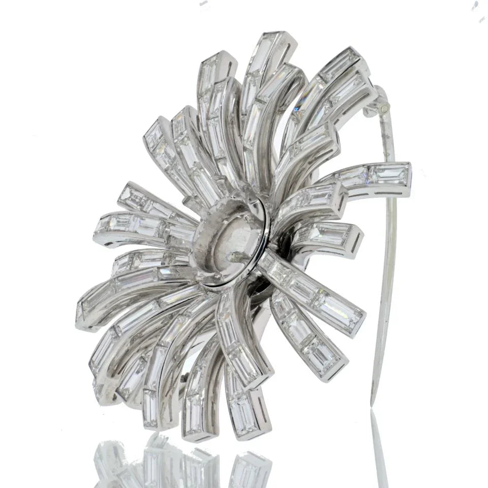 Bvlgari Platinum 1960's Diamond Setting For A Brooch — view 2 — Laura Milman New York