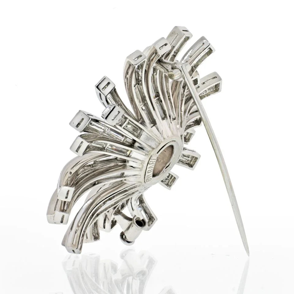 Bvlgari Platinum 1960's Diamond Setting For A Brooch — view 3 — Laura Milman New York