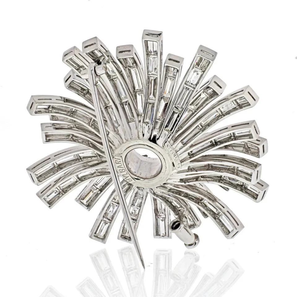 Bvlgari Platinum 1960's Diamond Setting For A Brooch — view 4 — Laura Milman New York