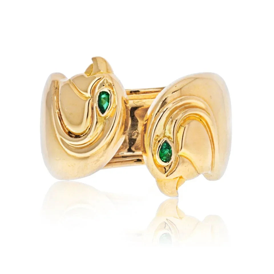 Cartier 18K Yellow Gold Falcon Head Anoubois Ring — view 2 — Laura Milman New York