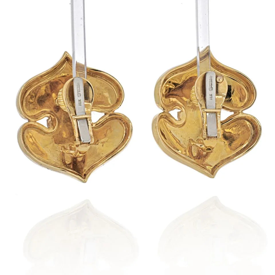 David Webb 18K Yellow Gold White Enamel Onion Dome Earrings — view 4 — Laura Milman New York