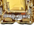 David Webb Platinum & 18K Yellow Gold Large Topaz And Diamond Pendant On A Black Enamel Chain Necklace view 6
