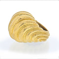 David Webb Platinum & 18K Yellow Gold Hammered Domed Rigid Style Ring view 1