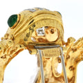 David Webb Platinum & 18K Yellow Gold Rock Crystal Diamond Frog Brooch view 5