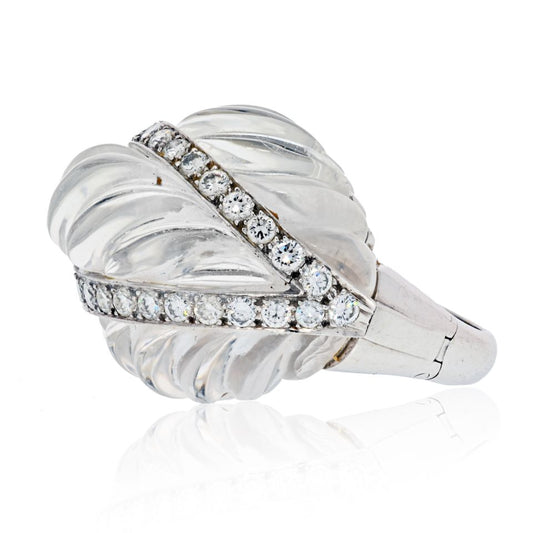 David Webb Estate Ring 18K White Gold and Platinum