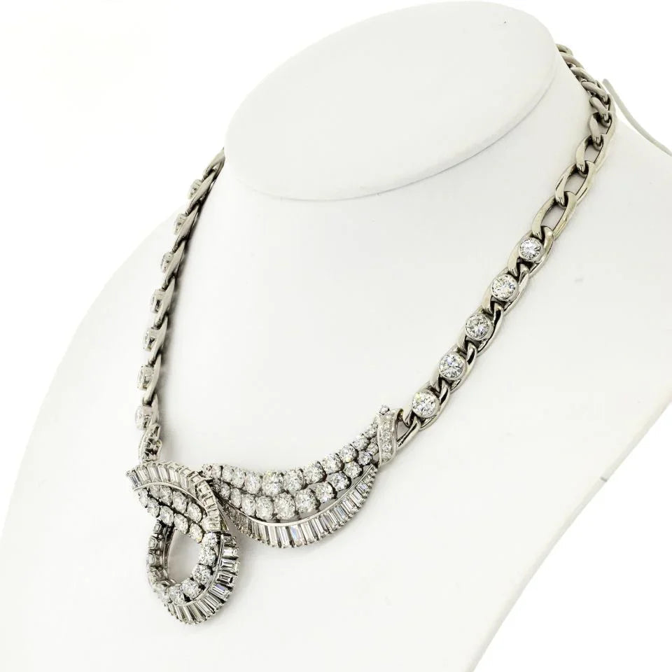 Bvlgari Platinum 40 Carat Diamond 1960's Necklace — view 2 — Laura Milman New York