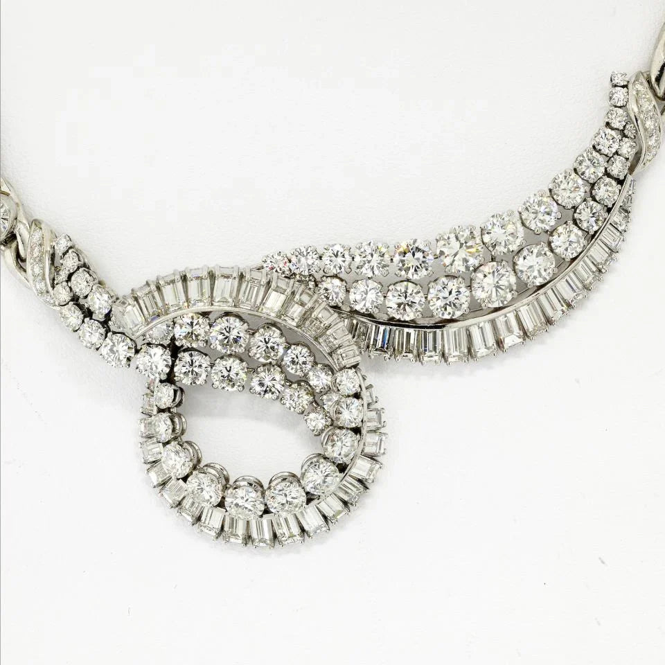 Bvlgari Platinum 40 Carat Diamond 1960's Necklace — view 3 — Laura Milman New York