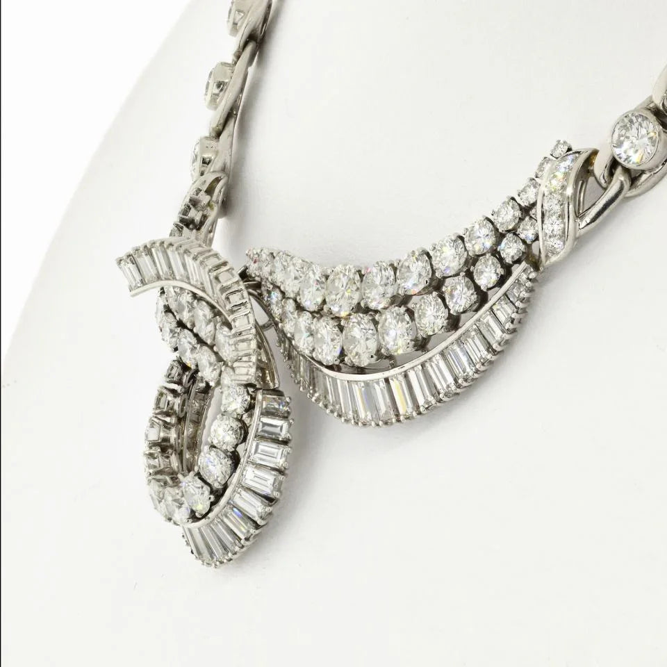 Bvlgari Platinum 40 Carat Diamond 1960's Necklace — view 4 — Laura Milman New York