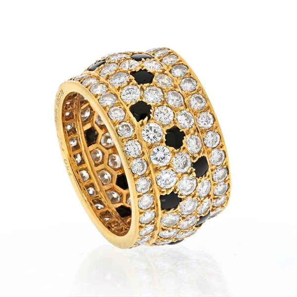 Cartier 18K Yellow Gold Nigeria Onyx And White Diamonds Ring — view 2