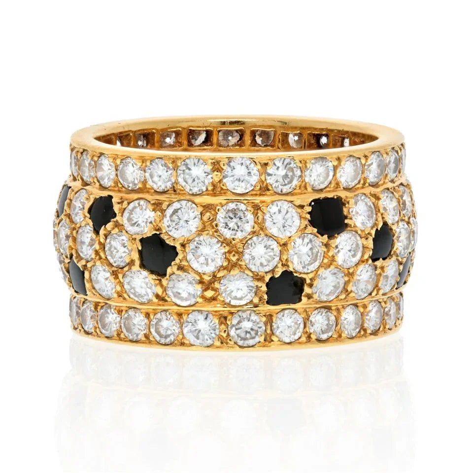 Cartier 18K Yellow Gold Nigeria Onyx And White Diamonds Ring — Laura Milman New York