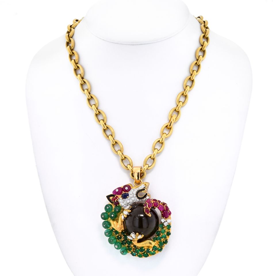 David Webb Platinum & 18K Yellow Gold Necklace — Laura Milman New York