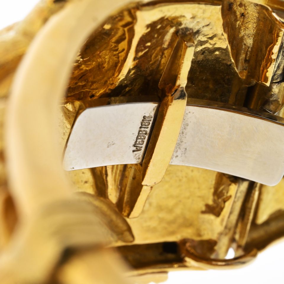 David Webb Platinum & 18K Yellow Gold Apes Bracelet — view 5 — Laura Milman New York