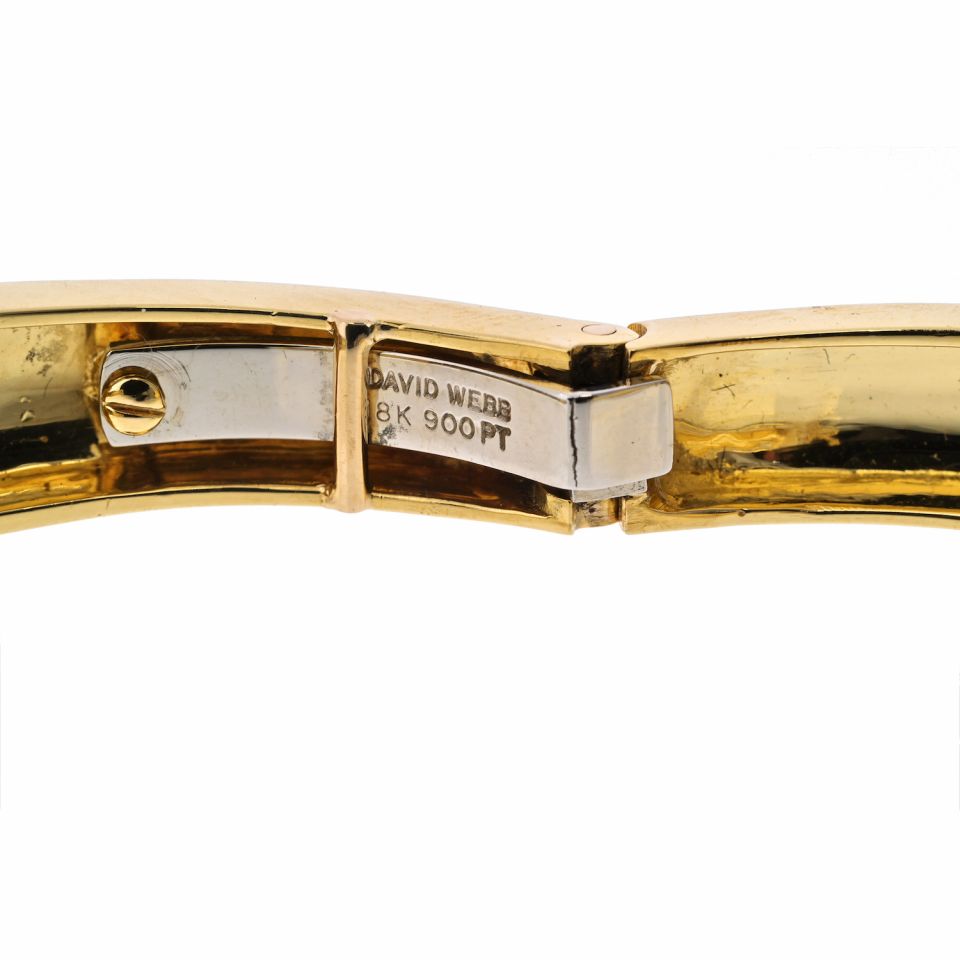 David Webb Platinum & 18K Yellow Gold Apes Bracelet — view 6 — Laura Milman New York