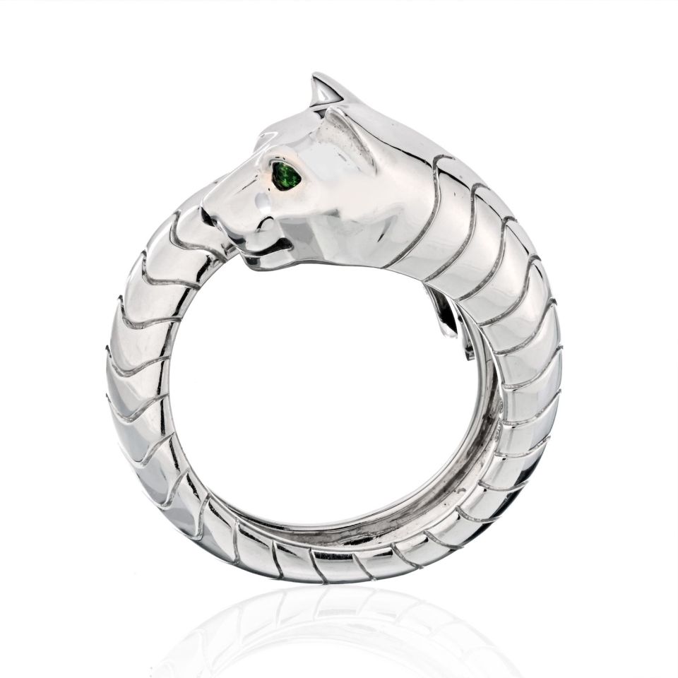 Cartier 18K White Gold High Polished Panthere Lakarda Ring — view 5 — Laura Milman New York