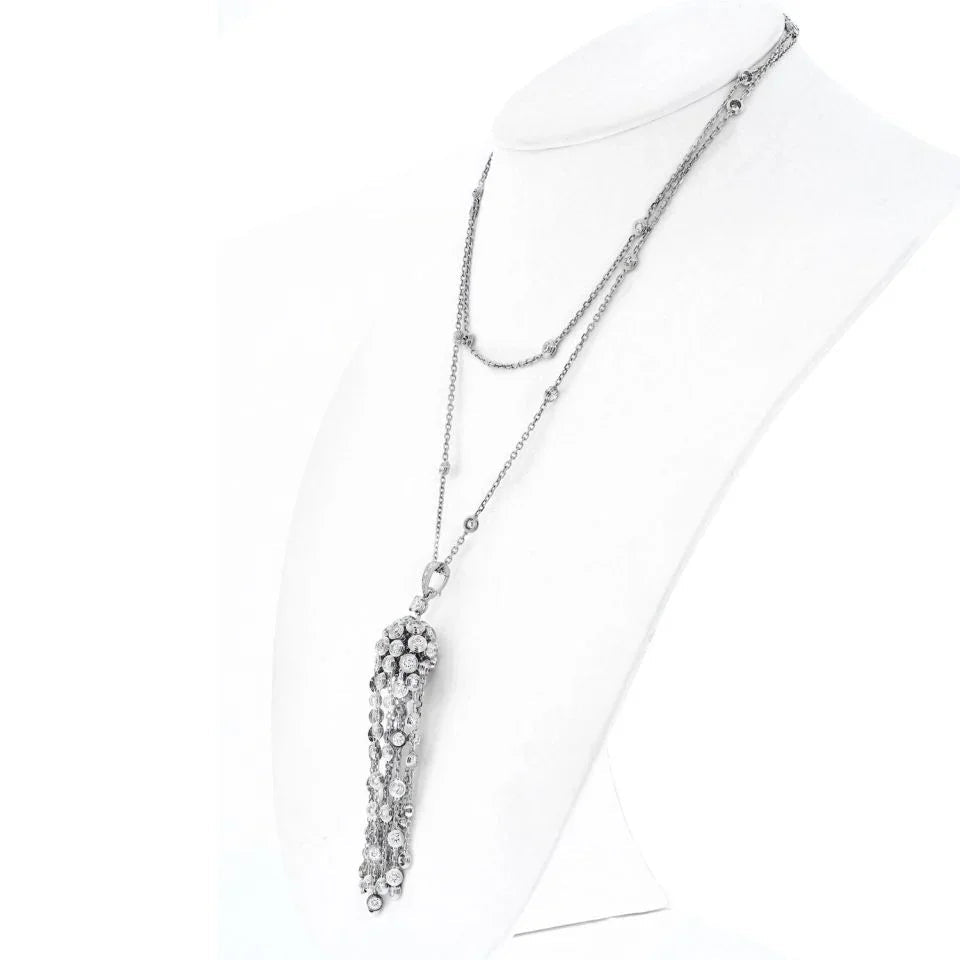Cartier 18K White Gold L'egers Diamants Spotlight Necklace — view 2 — Laura Milman New York