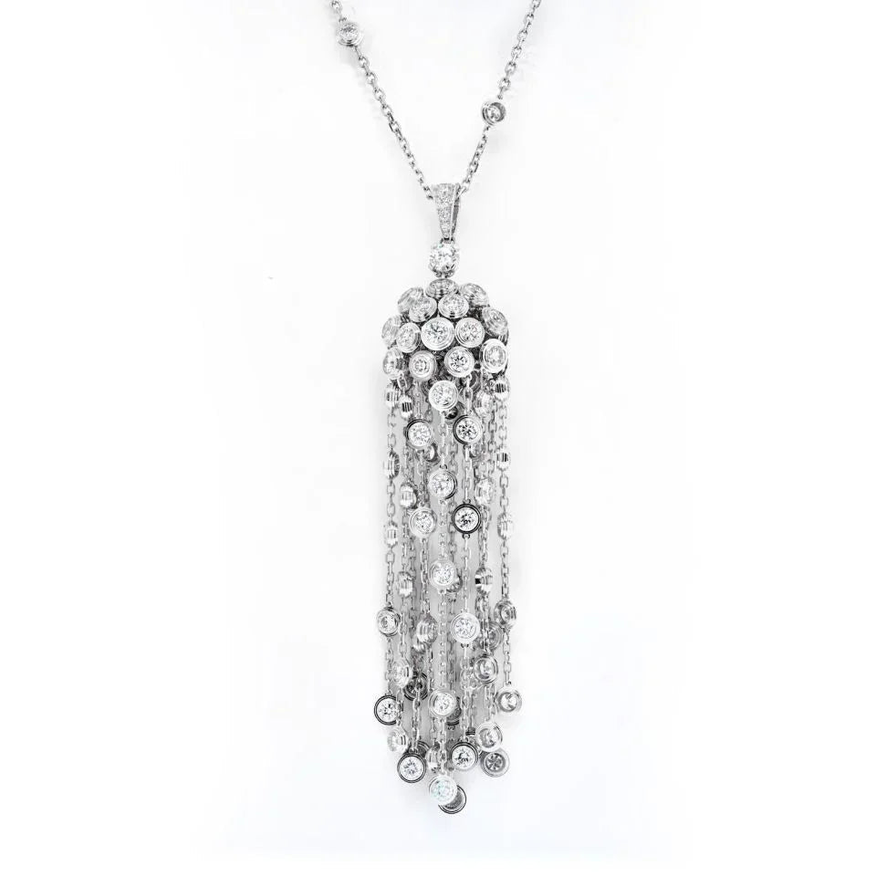 Cartier 18K White Gold L'egers Diamants Spotlight Necklace — view 3 — Laura Milman New York