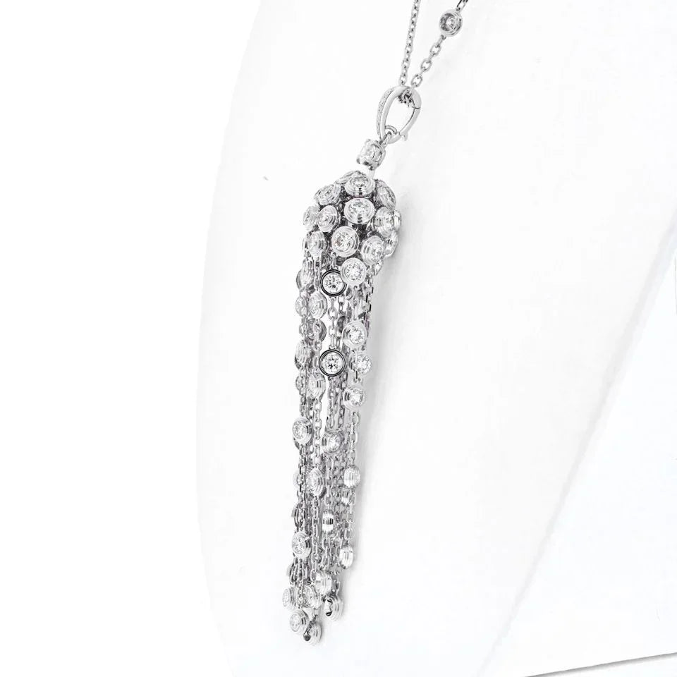 Cartier 18K White Gold L'egers Diamants Spotlight Necklace — view 4 — Laura Milman New York