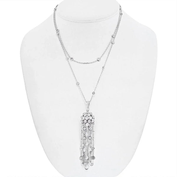 Cartier 18K White Gold L'egers Diamants Spotlight Necklace