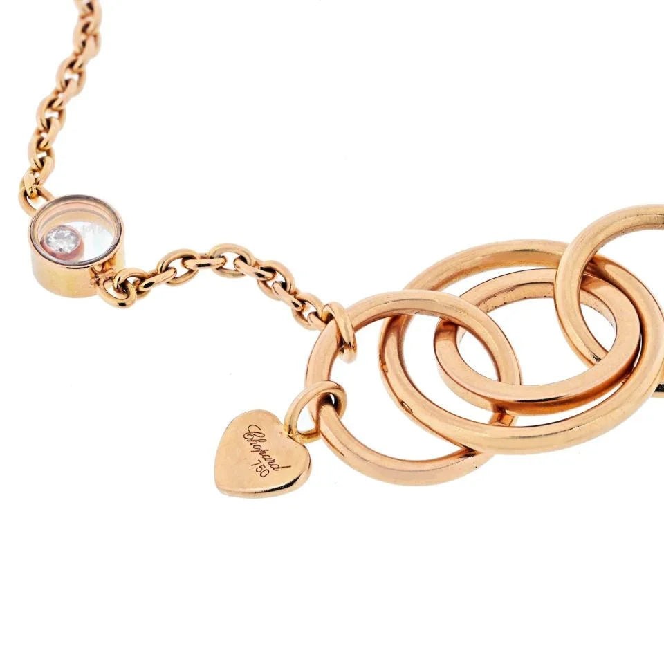Chopard 18K Rose Gold Happy Diamonds Necklace — view 3 — Laura Milman New York