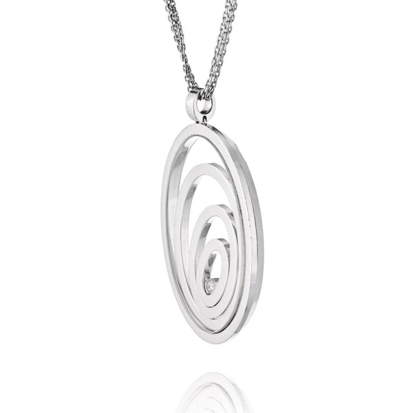 Pre-Owned Chopard Diamond 18K White Gold Happy Spirit Floating Diamond Pendant view 2 - Chopard