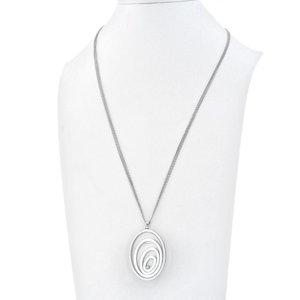 Chopard Diamond 18K White Gold Happy Spirit Floating Diamond Pendant — view 4 — Laura Milman New York
