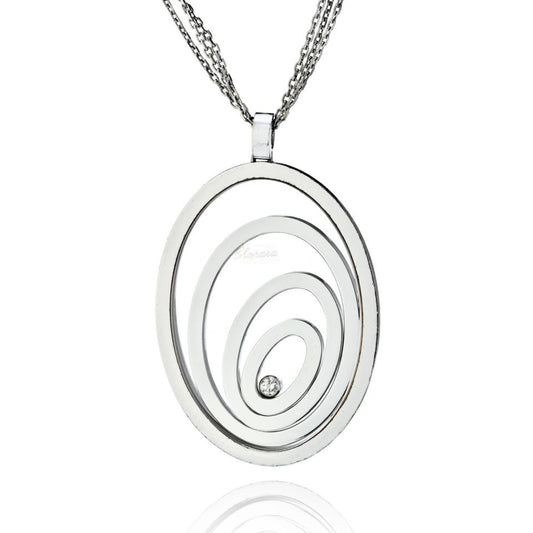 Pre-Owned Chopard Diamond 18K White Gold Happy Spirit Floating Diamond Pendant - Chopard Pendant