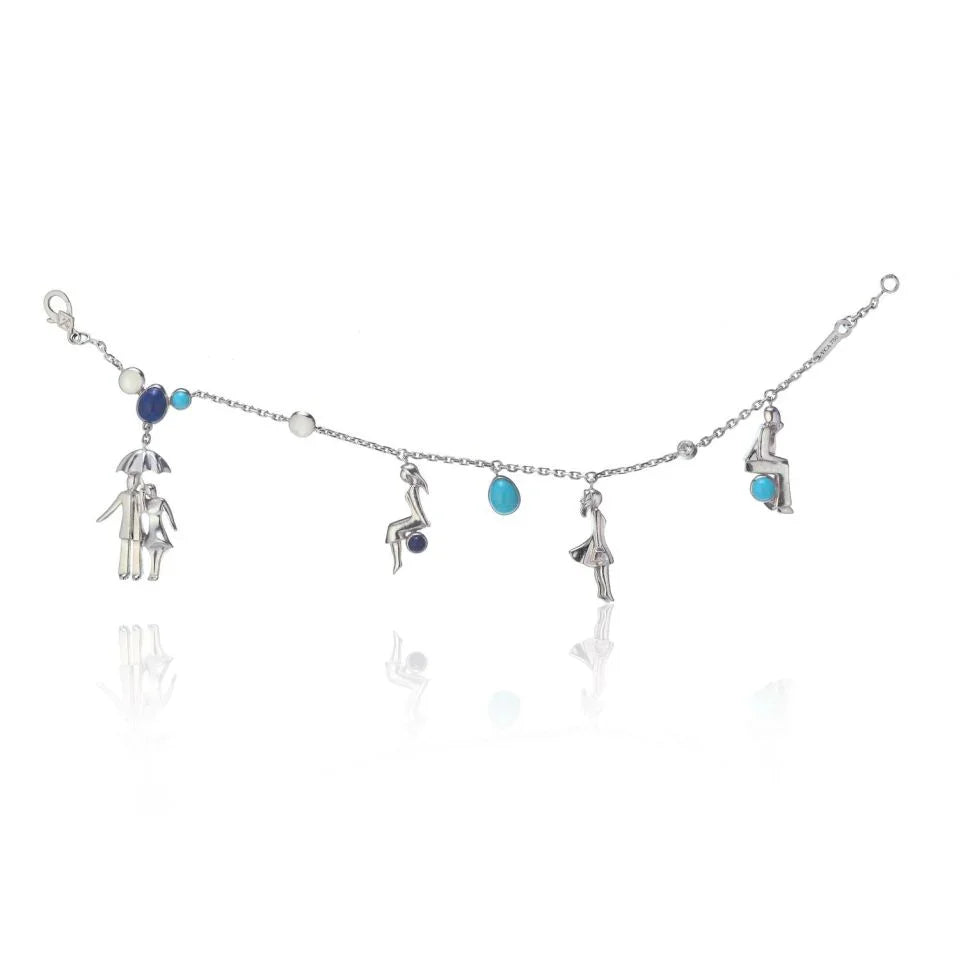 Van Cleef & Arpels 18K White Gold Romance In Paris Charm Bracelet — Laura Milman New York