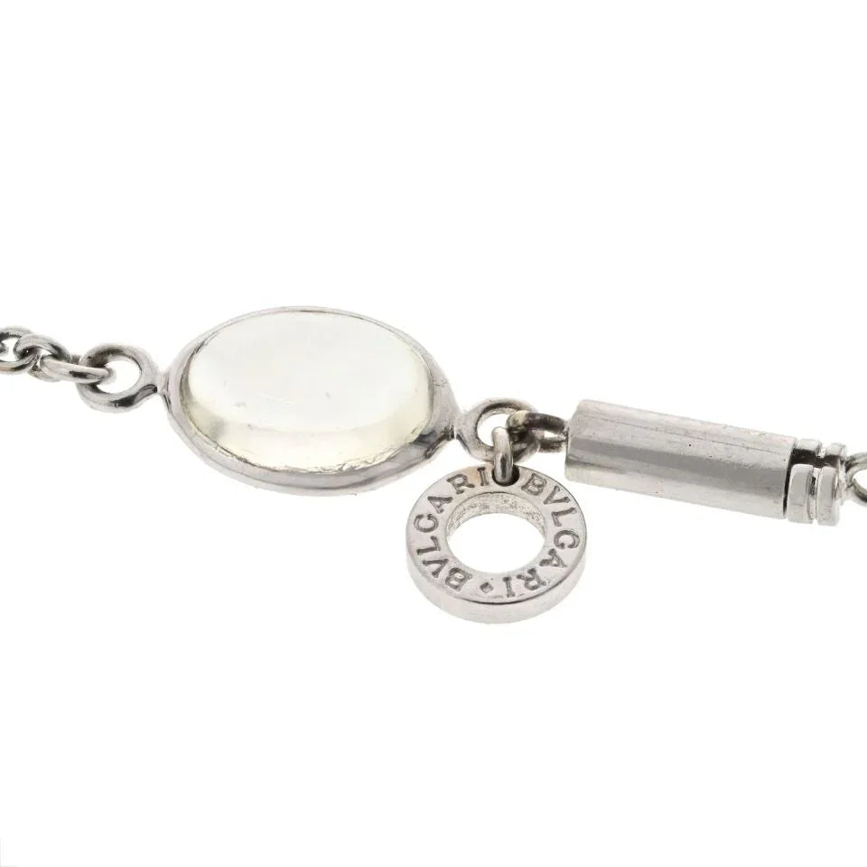 Bvlgari 18K White Gold Parentesi Gemstone And Diamond Chain Bracelet — view 5 — Laura Milman New York