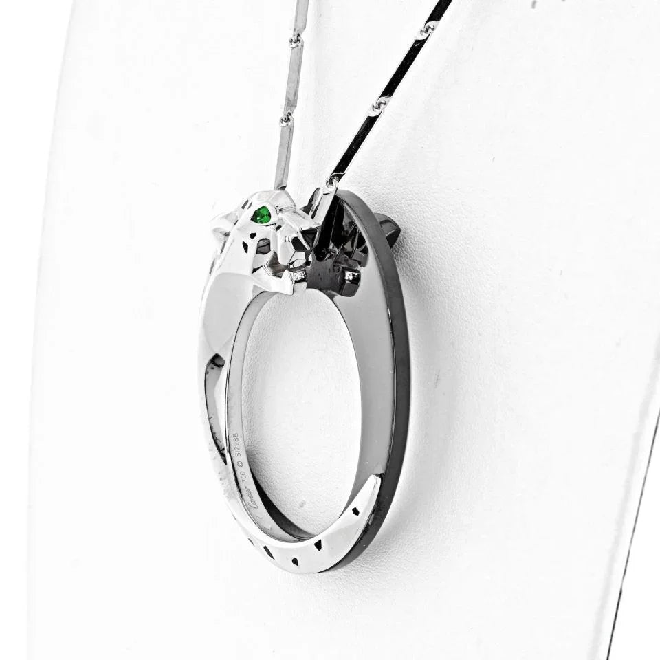 Cartier 18K White Gold Ceramic, Black Ceramic, Panthere Necklace — view 4 — Laura Milman New York