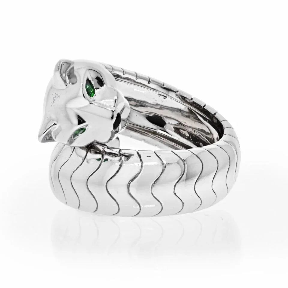 Cartier 18K White Gold Lakarda Wrap Panthere Ring — view 3 — Laura Milman New York