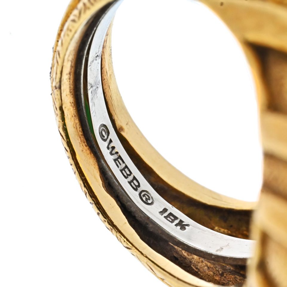 David Webb Estate Ring 18K Yellow Gold and Platinum