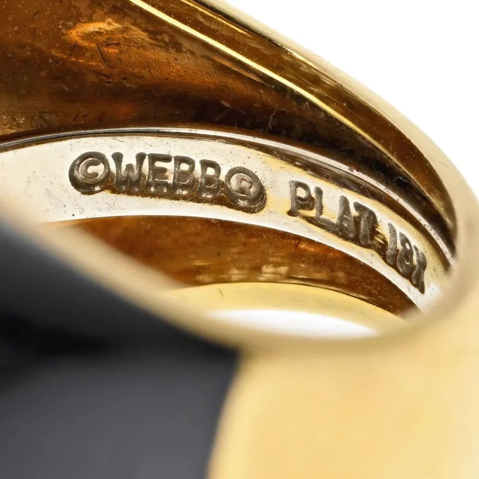 David Webb Platinum & 18K Yellow Gold Checkmate 5.50 Carat Diamond Ring — view 5 — Laura Milman New York