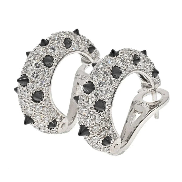 Cartier 18K White Gold Clash Diamond And Black Onyx Earrings — view 2