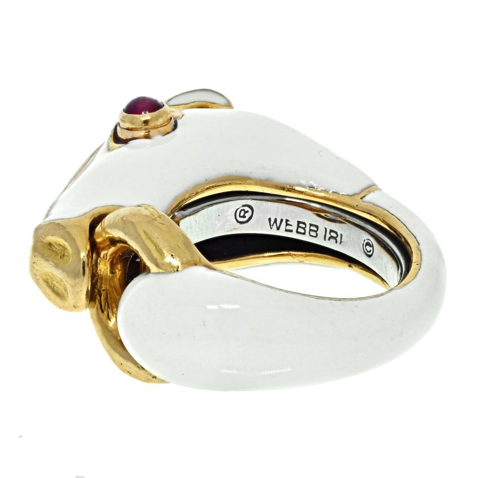 David Webb Estate Ring 18K Yellow Gold and Platinum